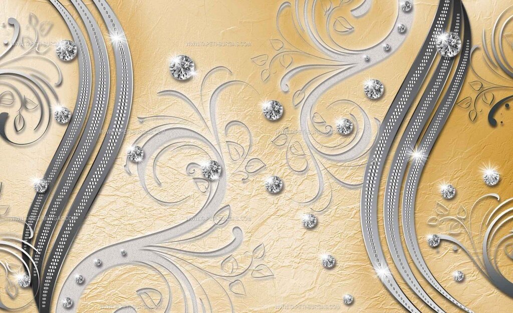 Wallpaper with rhinestones