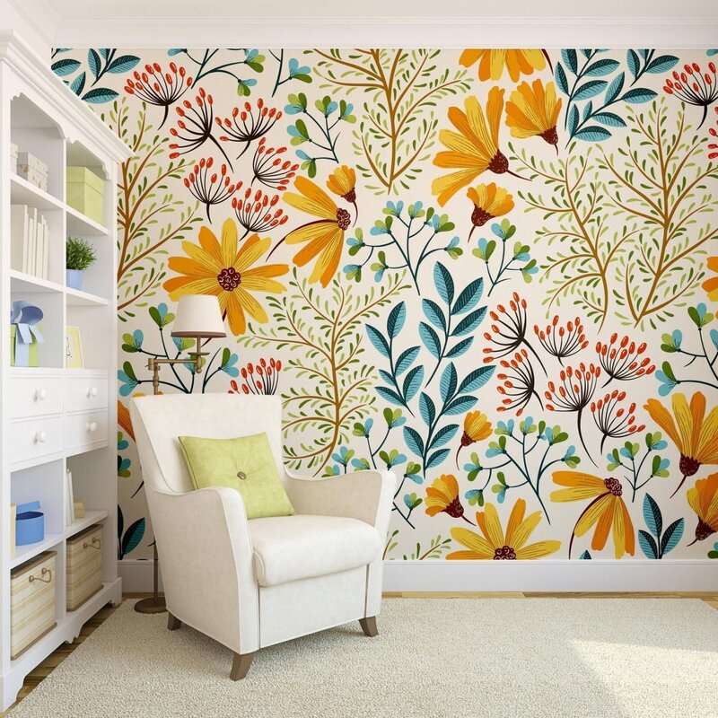 Colored wallpaper for walls