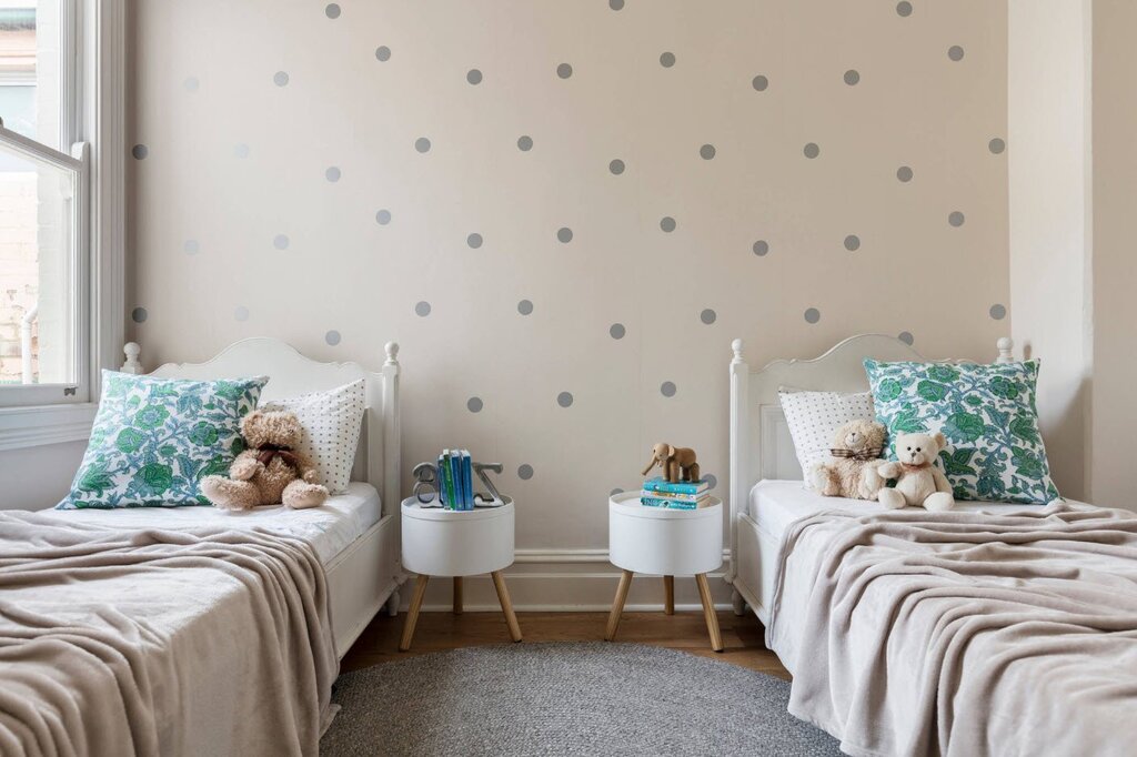 Polka dot wallpaper for the nursery