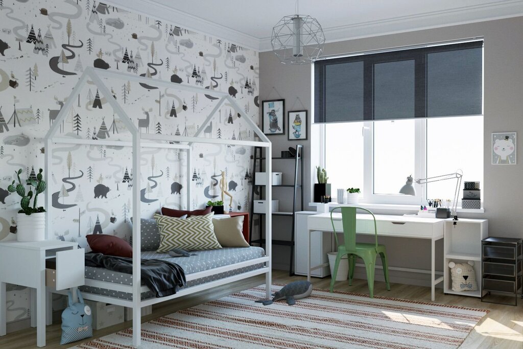 Scandinavian style wallpaper for the children's room 33 фото