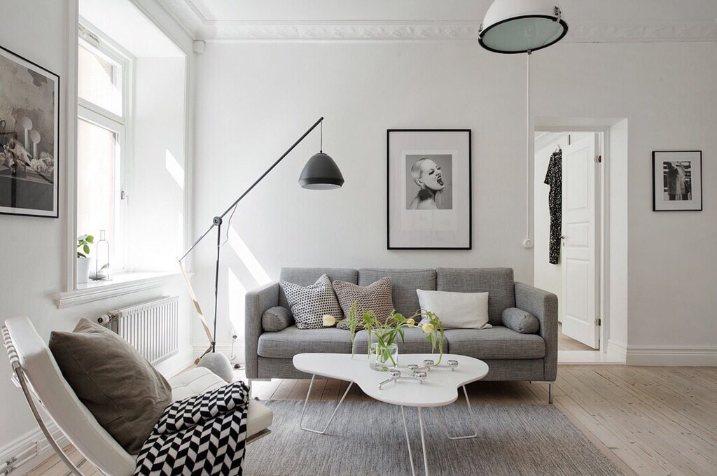 Scandinavian style wallpaper for the living room