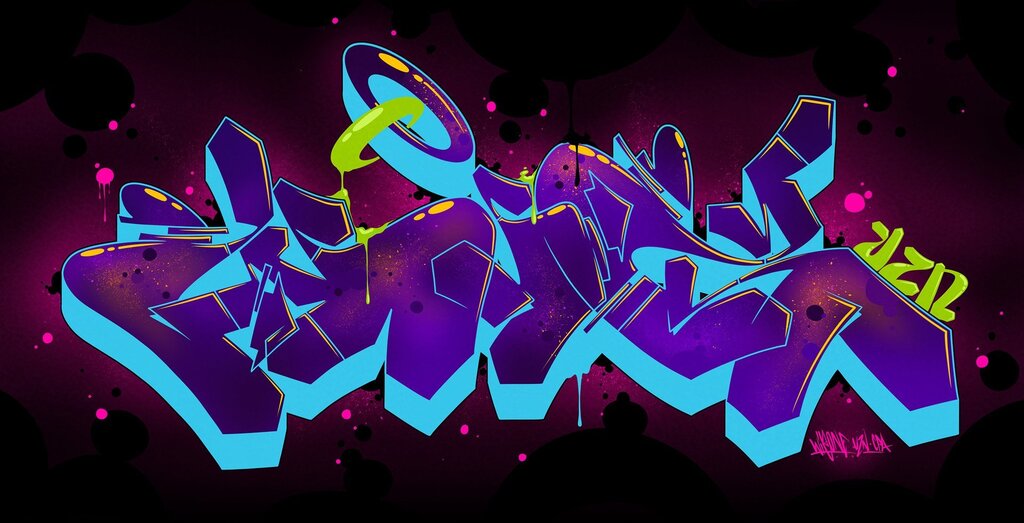 Graffiti-style wallpaper