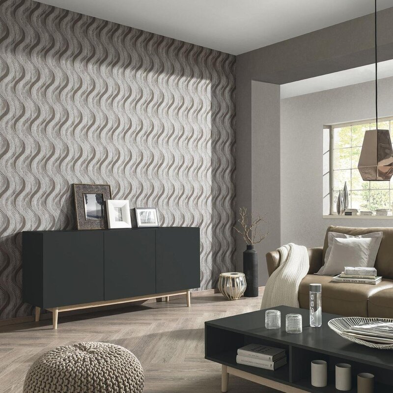 Non-woven wave wallpaper for walls