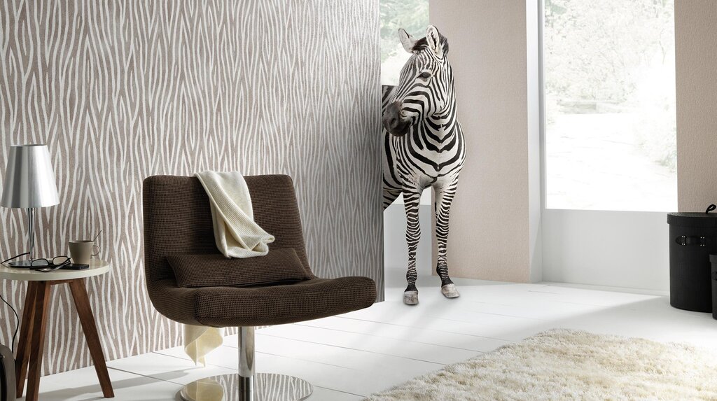 Zebra wallpaper in interior design