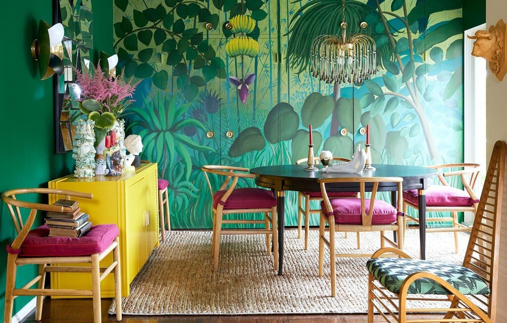 Green wallpaper for walls