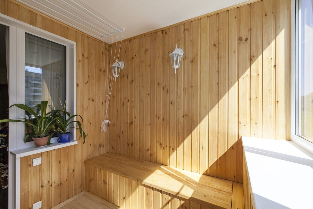 Balcony paneling with clapboard