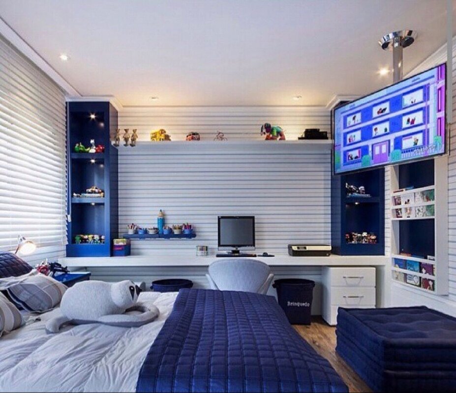 The layout of a room for a teenage boy