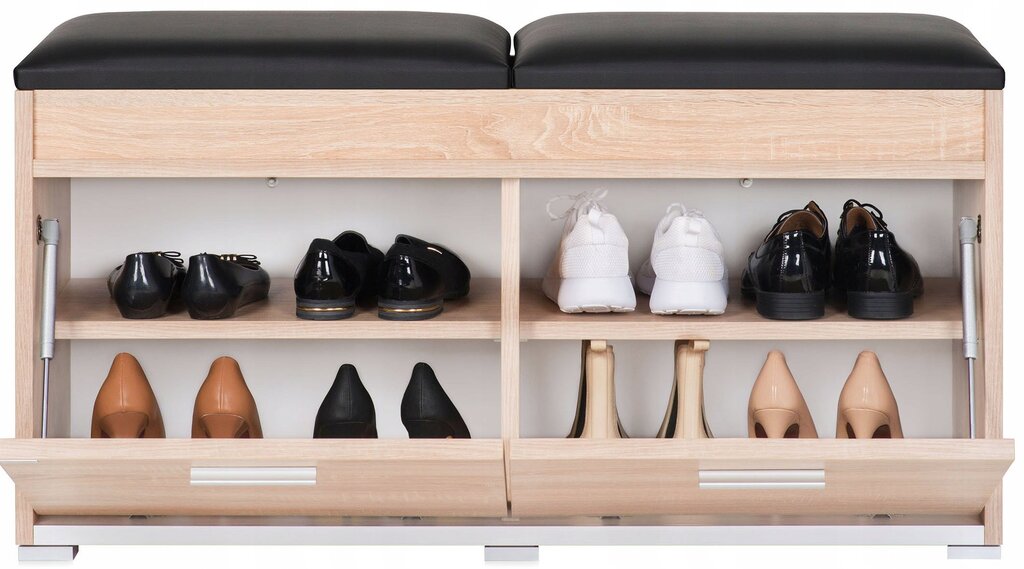 Shoe cabinet for a narrow hallway