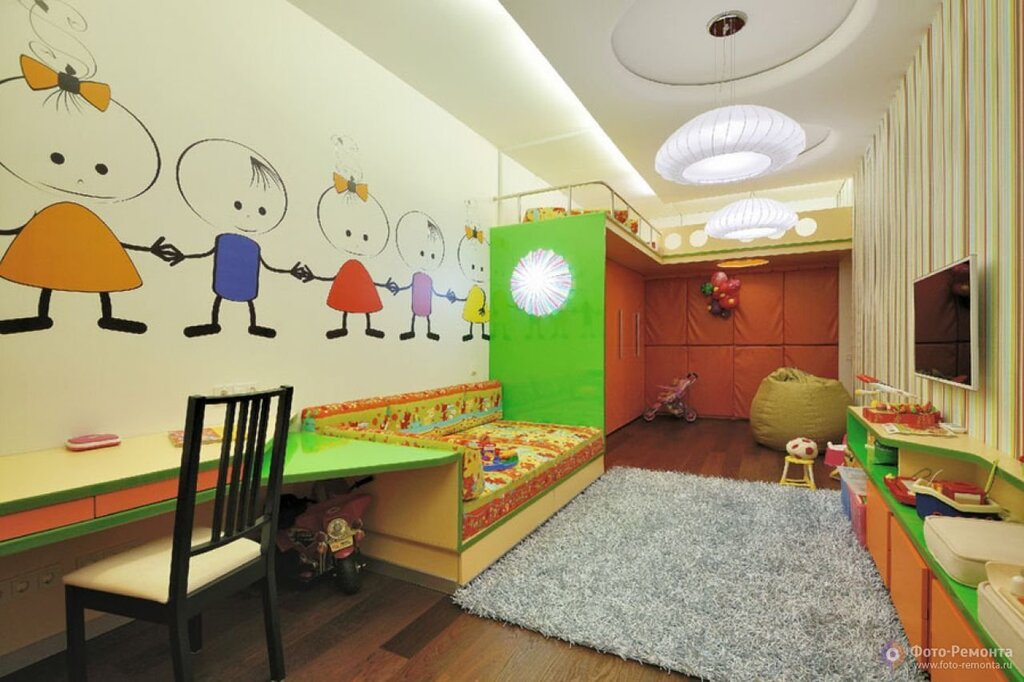 Decorating a bedroom in a kindergarten