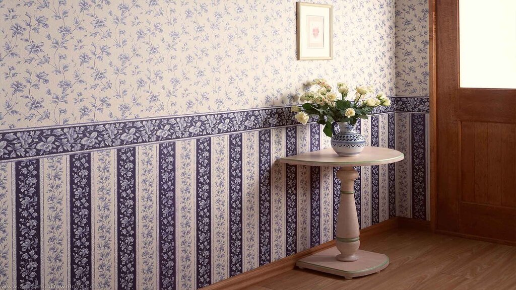 Wallpapering walls in two levels 54 фото