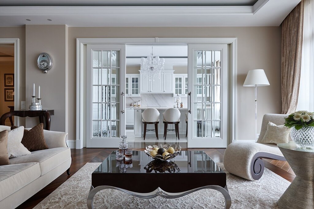 Windows in the living room of a private house