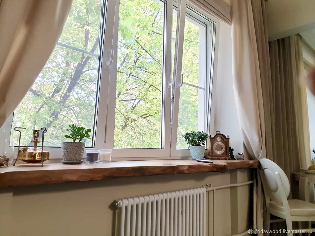 A window with a wide windowsill