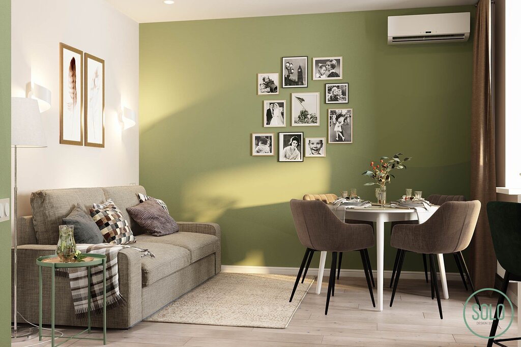 Olive-colored walls