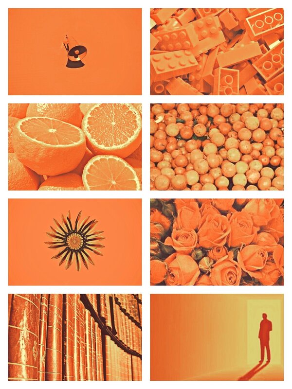 Orange ceramic tile