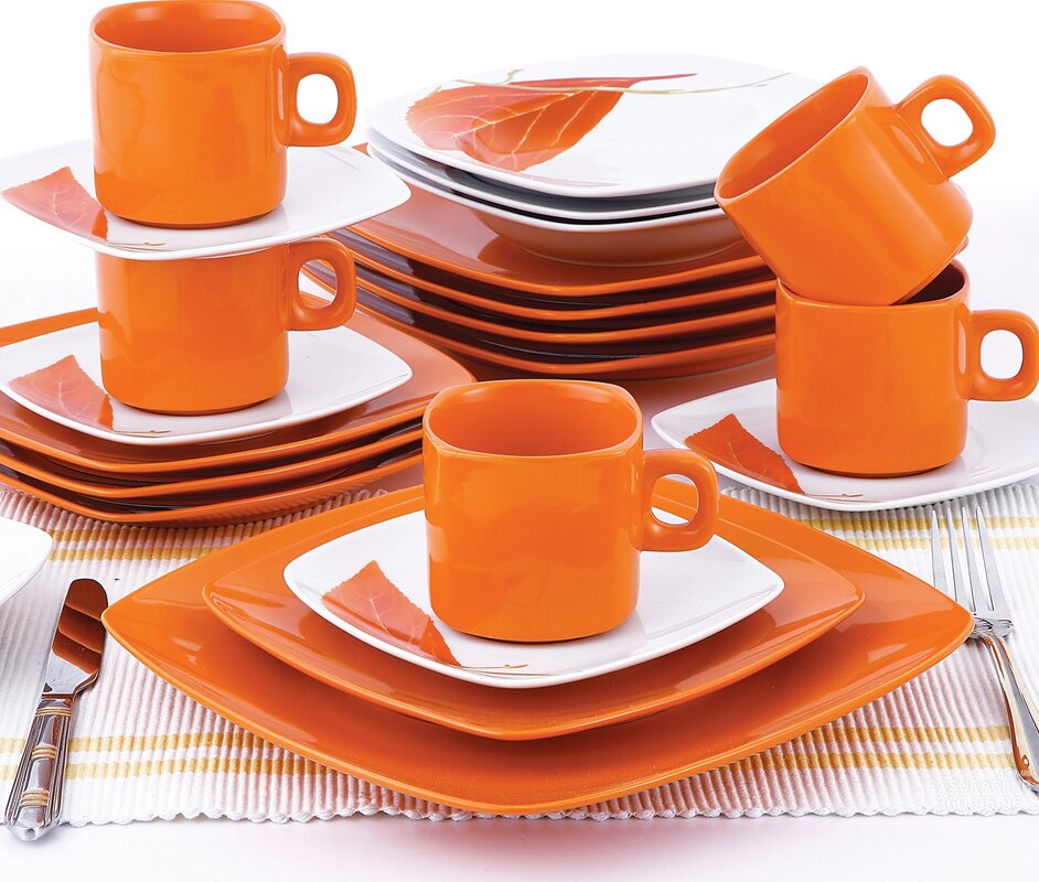 Orange dishes for the kitchen