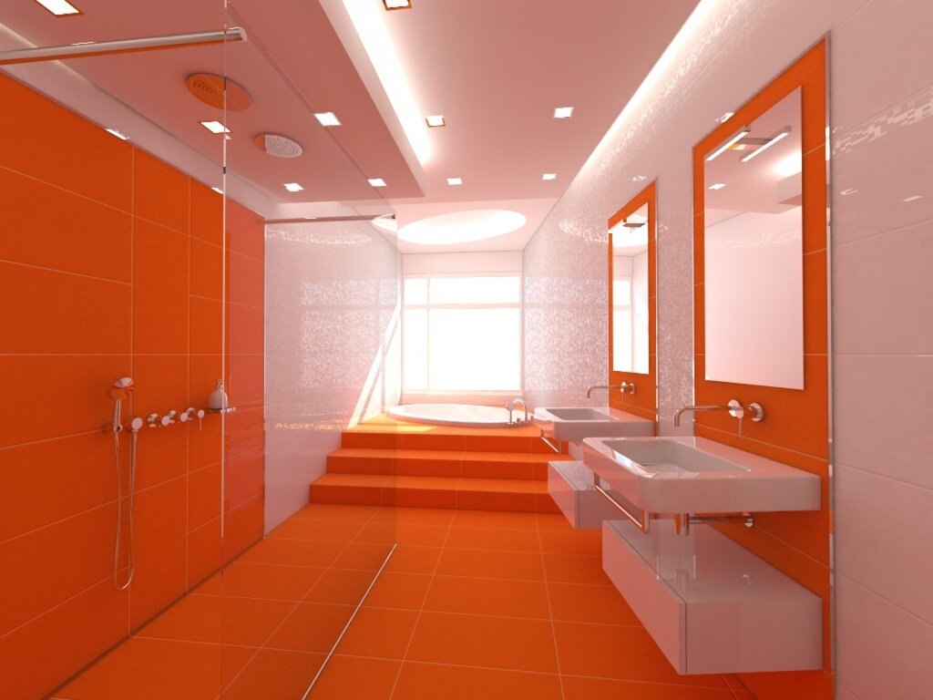 Orange bathtub