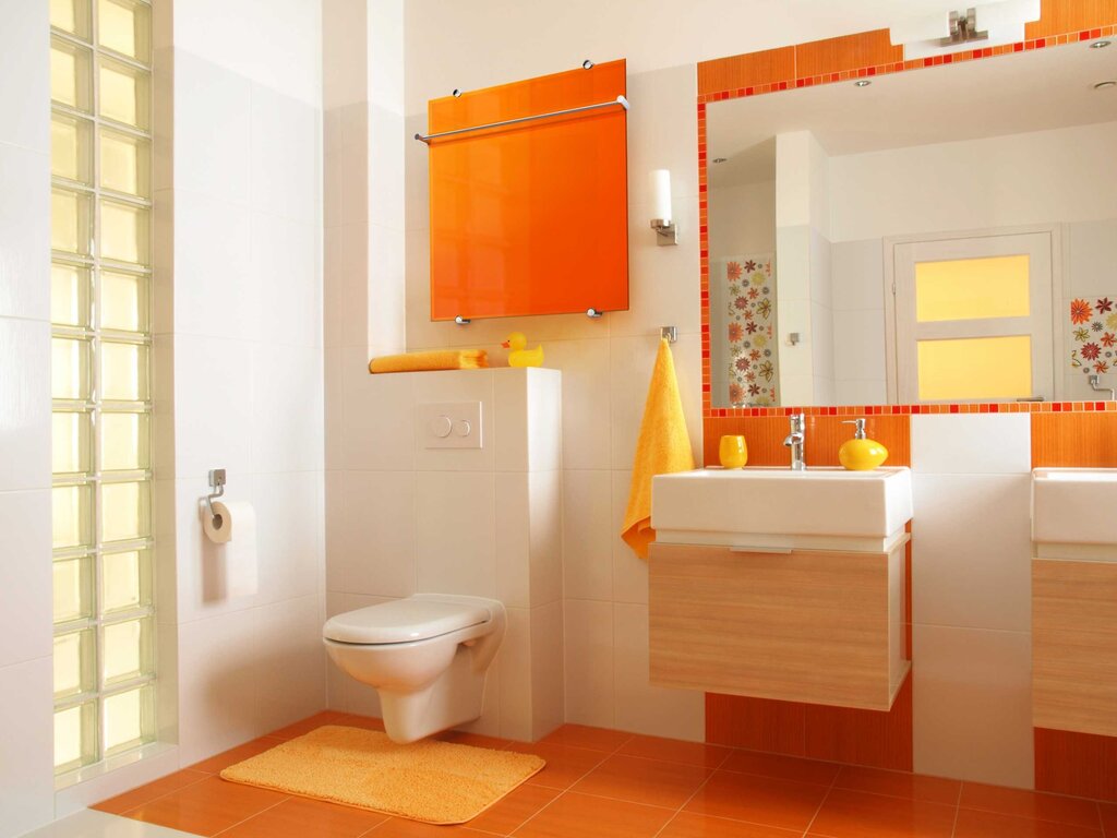 Orange bathroom