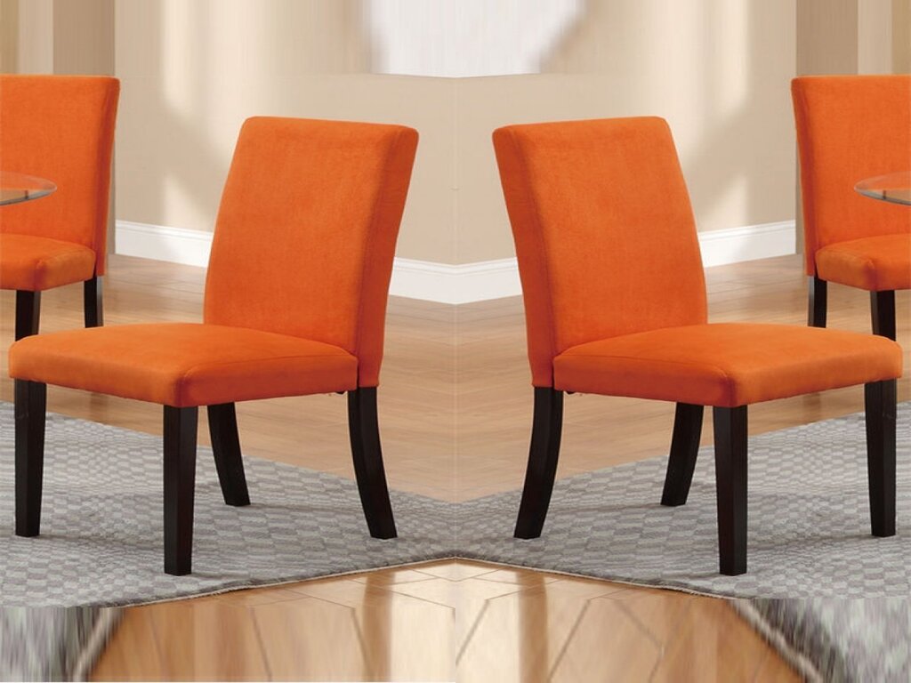 Orange chairs for the kitchen