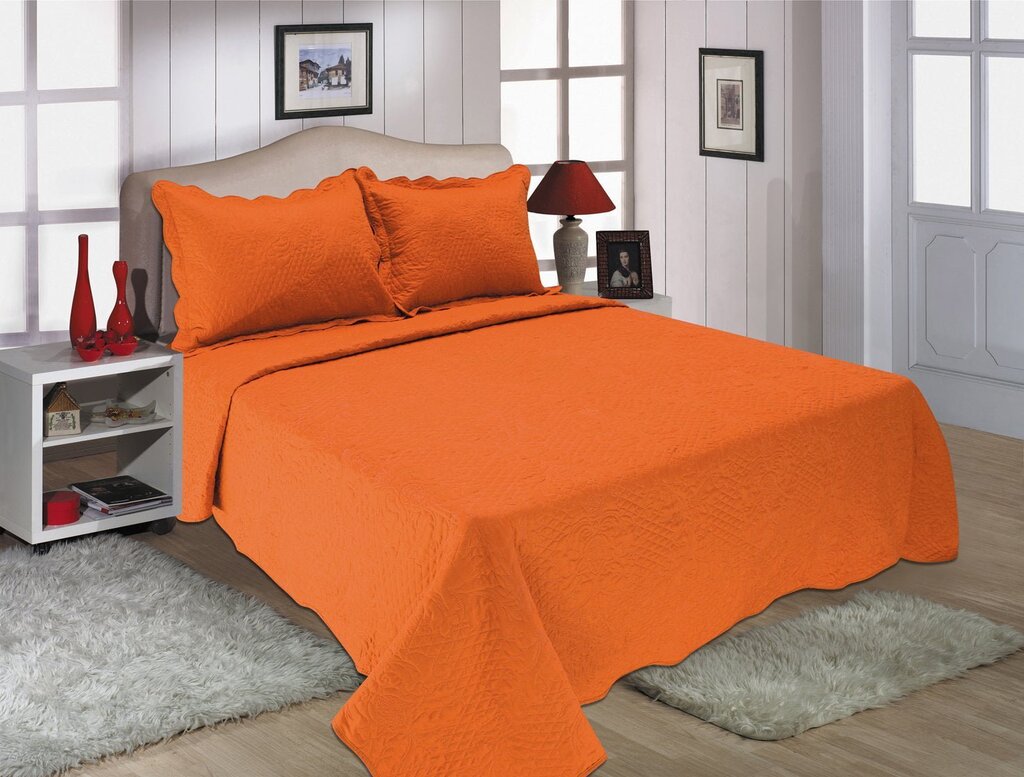 Orange bedspread