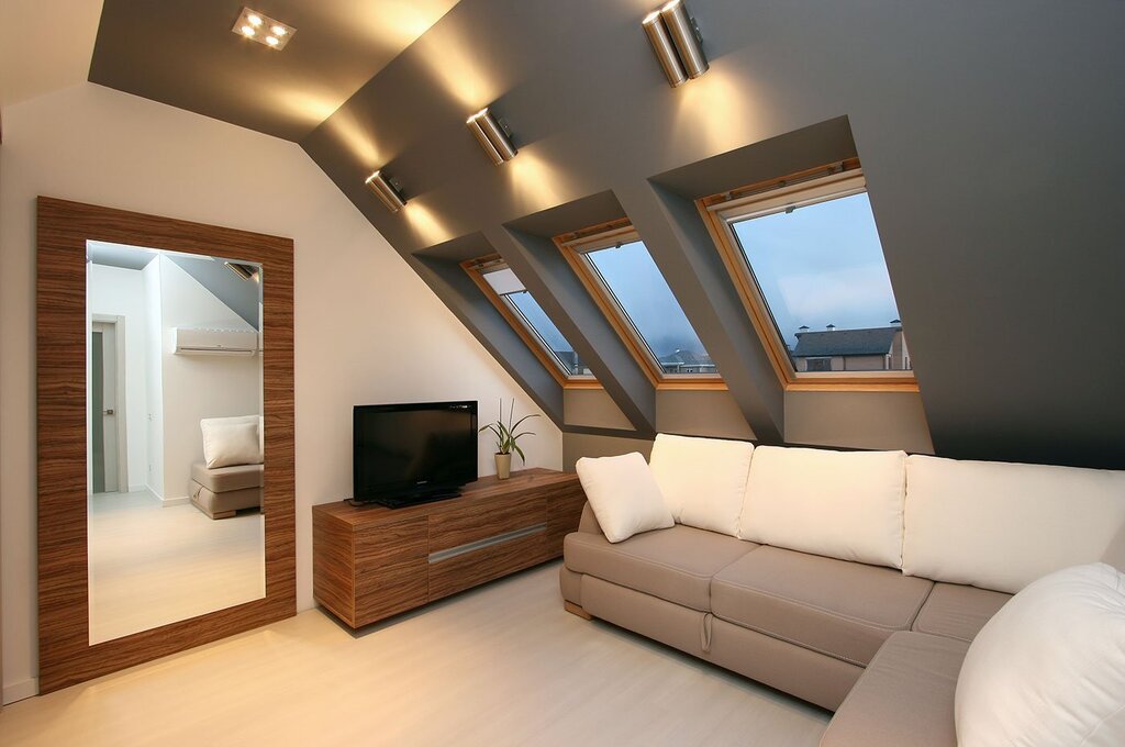 Lighting in an attic with a sloped ceiling