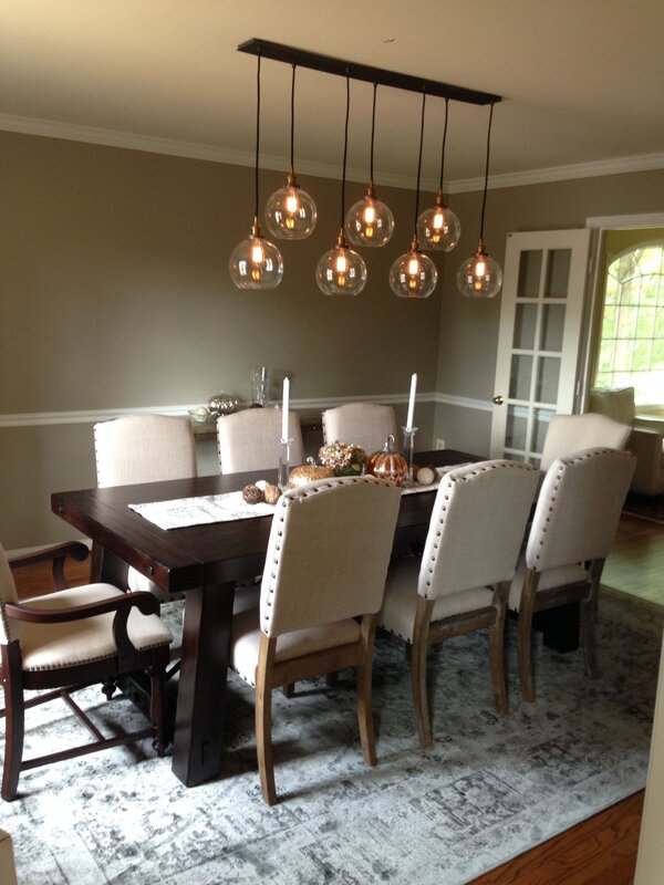 Lighting above the dining table