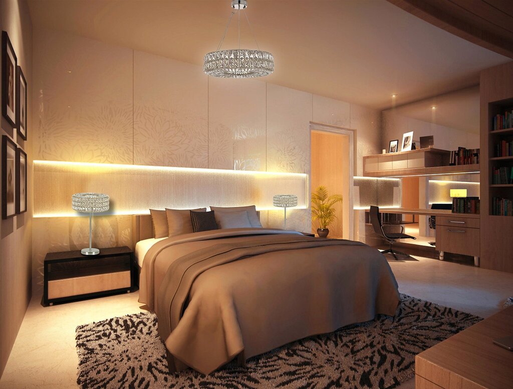 Lighting of a bedroom in a modern style