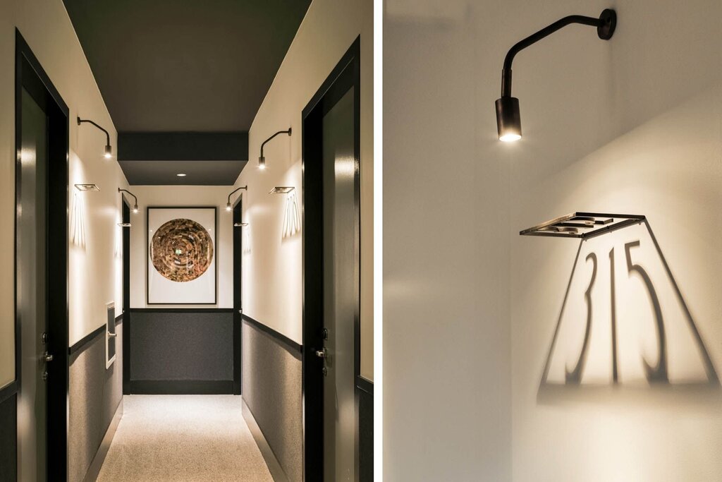 Lighting of a narrow hallway in the apartment