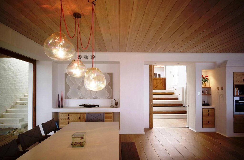 Lighting in a wooden house