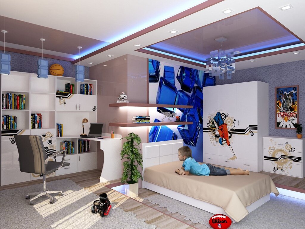 Lighting in a teenage boy's room