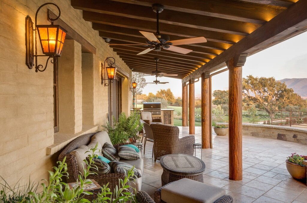 Lighting of the veranda in a private house