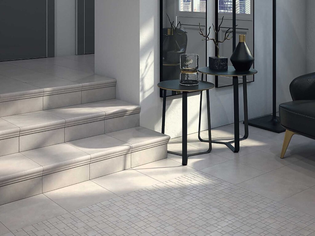 Finishing a concrete staircase with porcelain stoneware 39 фото