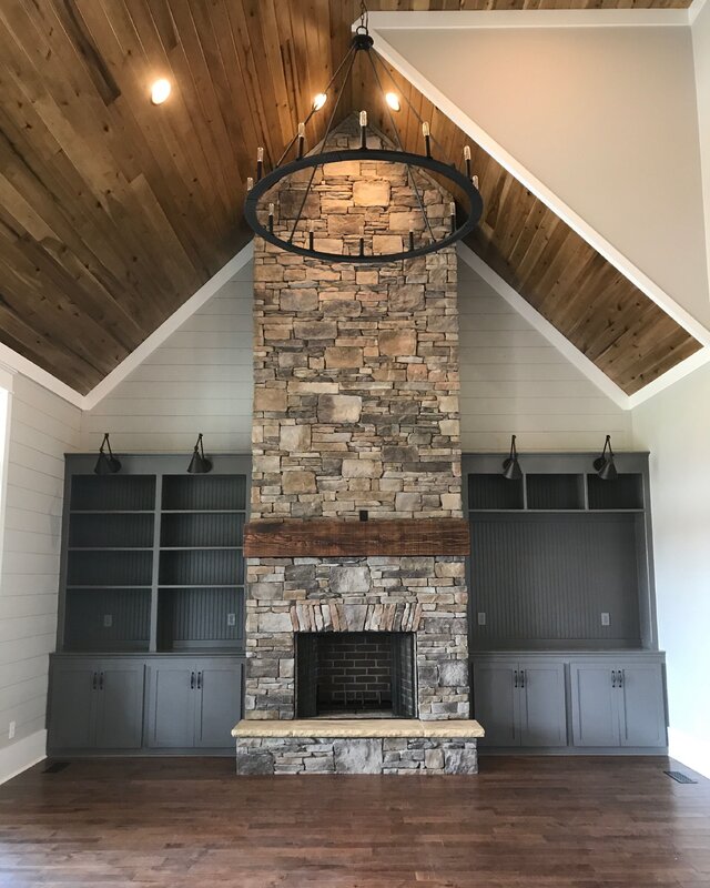 Finishing the chimney inside the house