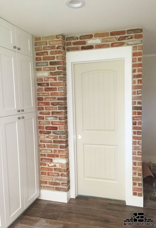 Door trim to resemble brick