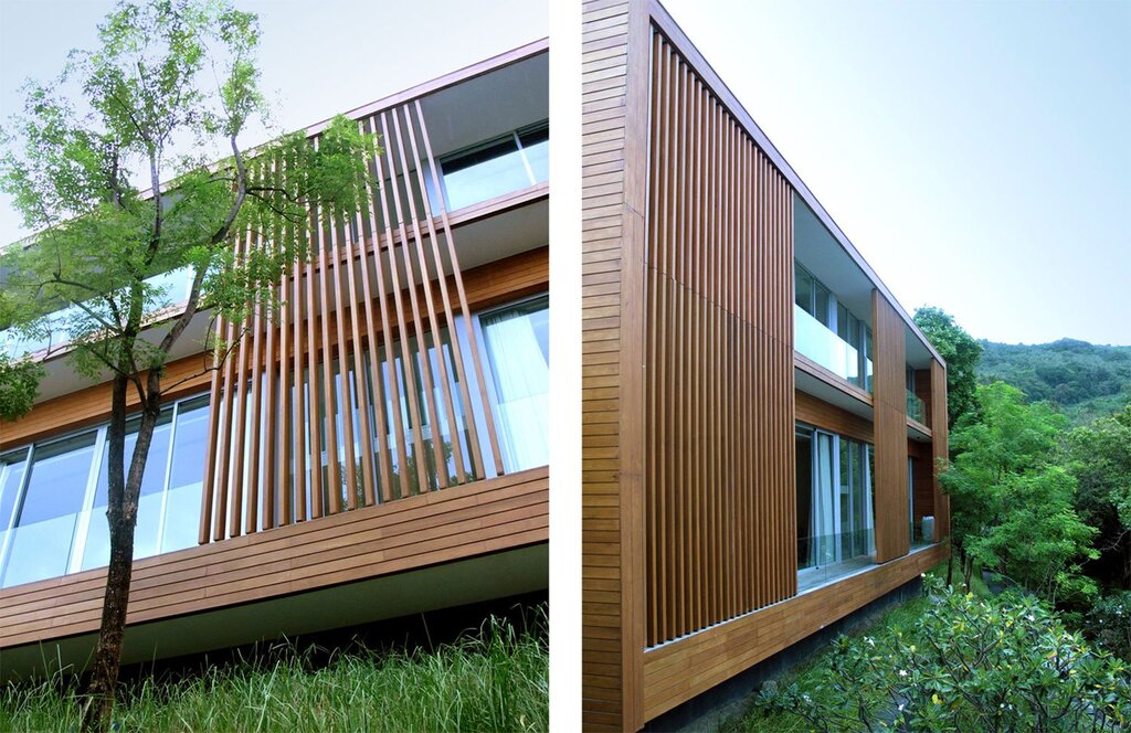 Facade cladding with battens