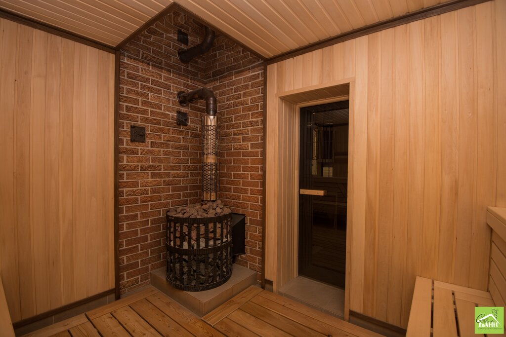 Interior finishing of a brick sauna