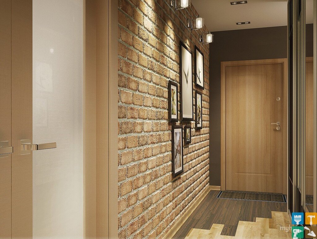 Brick-style hallway finishing