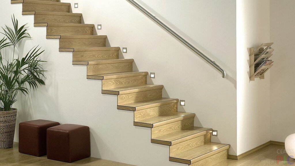 Finishing a concrete staircase with laminate 18 фото