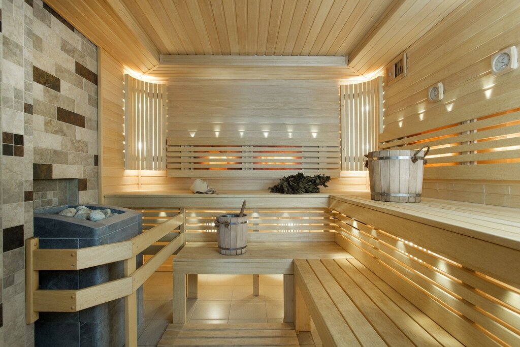 Finishing the steam room in the bathhouse