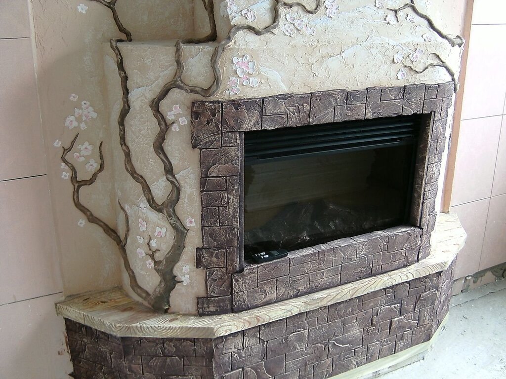 Finishing the stove with decorative plaster