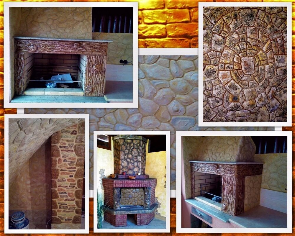 Finishing the stove with decorative stone 20 фото