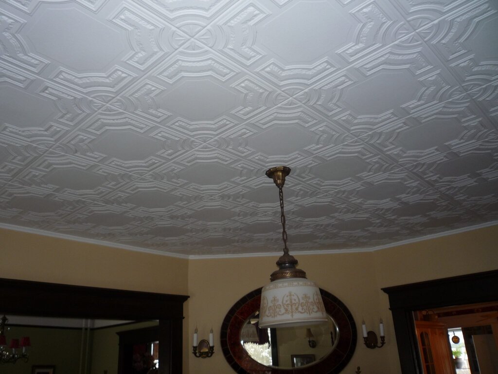 Ceiling finishing with foam tiles