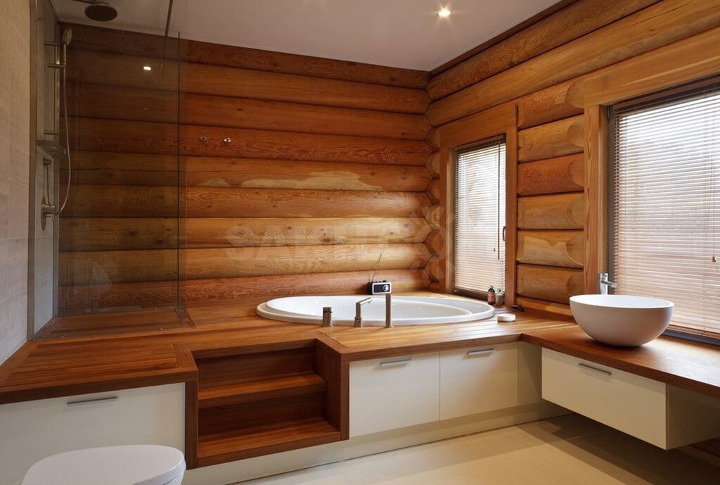 Finishing the bathroom in a wooden house