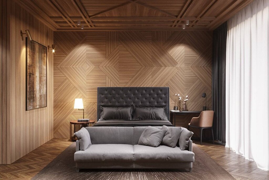 Wall decoration with leather