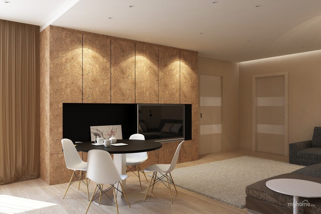 Wall finishing with cork