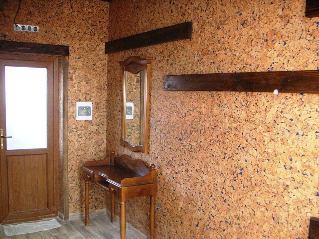 Wall finishing with cork panels