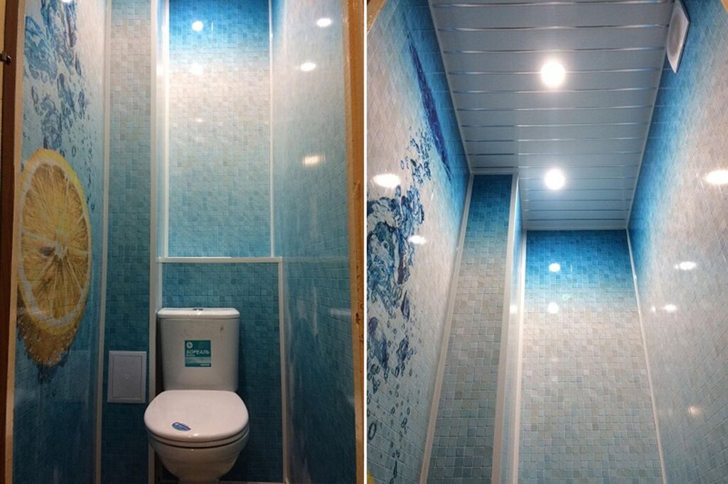 Wall finishing in the bathroom with plastic panels