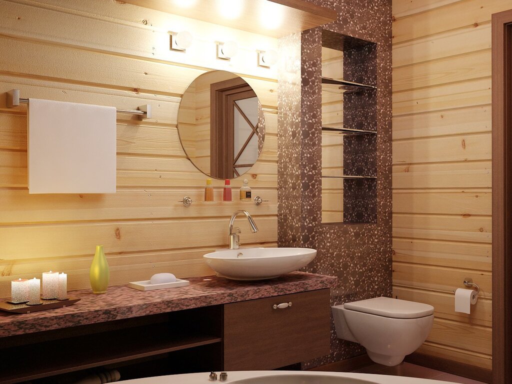 Finishing a bathroom with wood