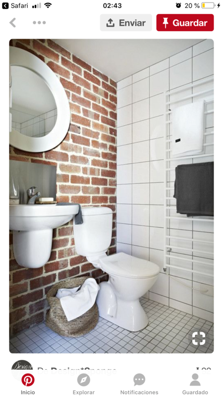 Bathroom finishing with a brick design