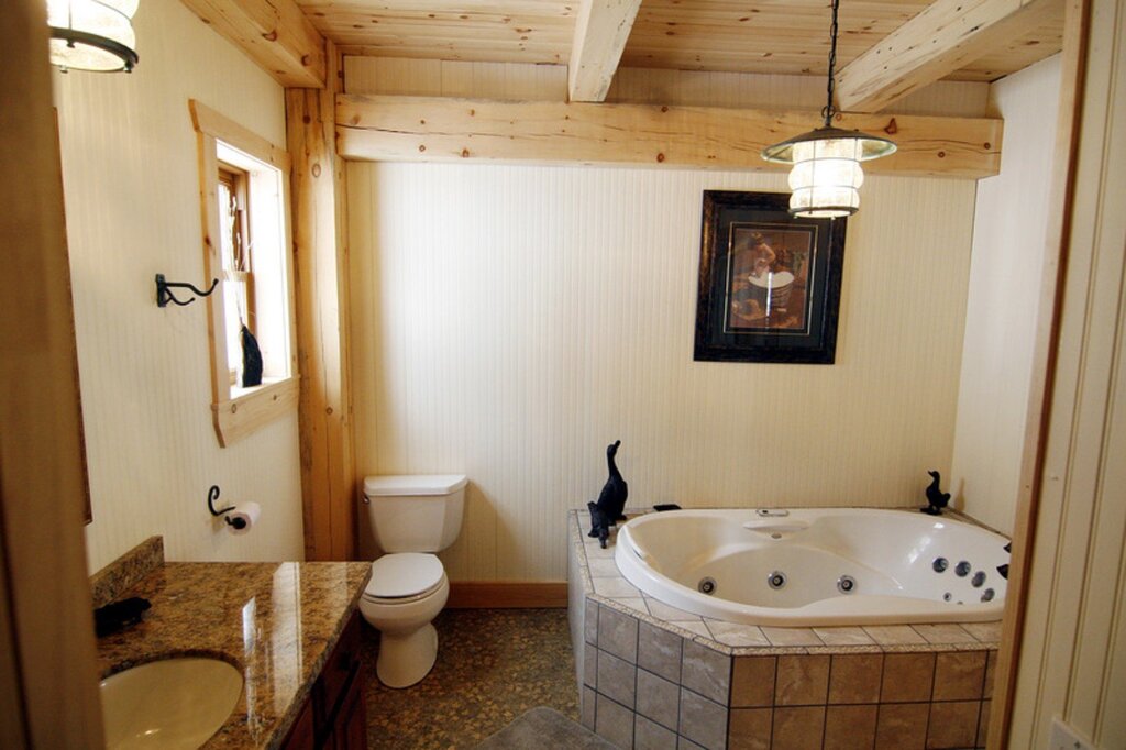 Bathroom finishing at the dacha