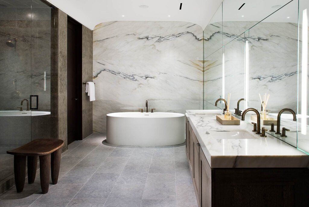 Marble bathroom finish